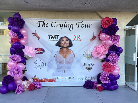 Backdrop and Balloons with flowers