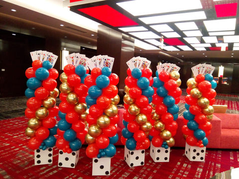 Casino themed Balloon columns/towers