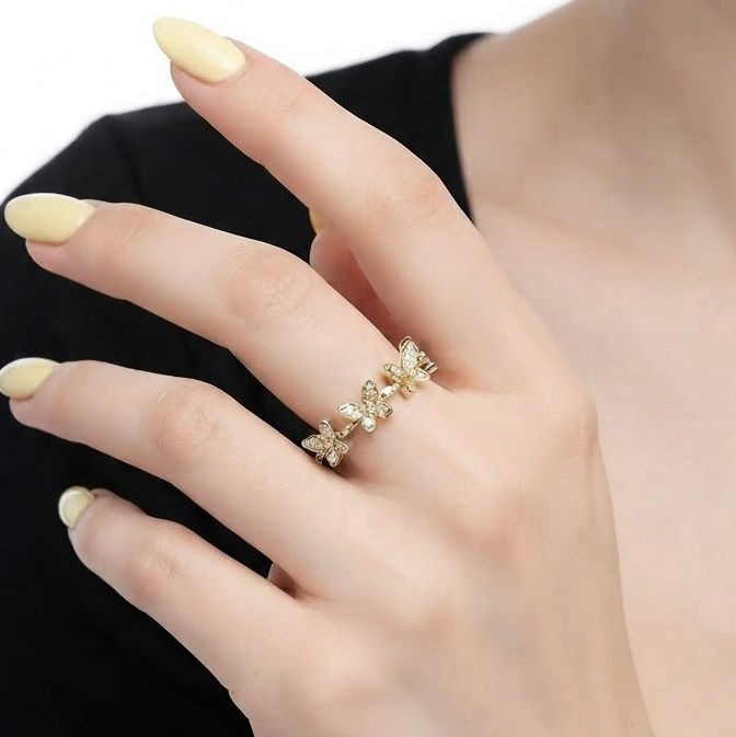 Thumbnail: Adjustable Butterfly Ring 