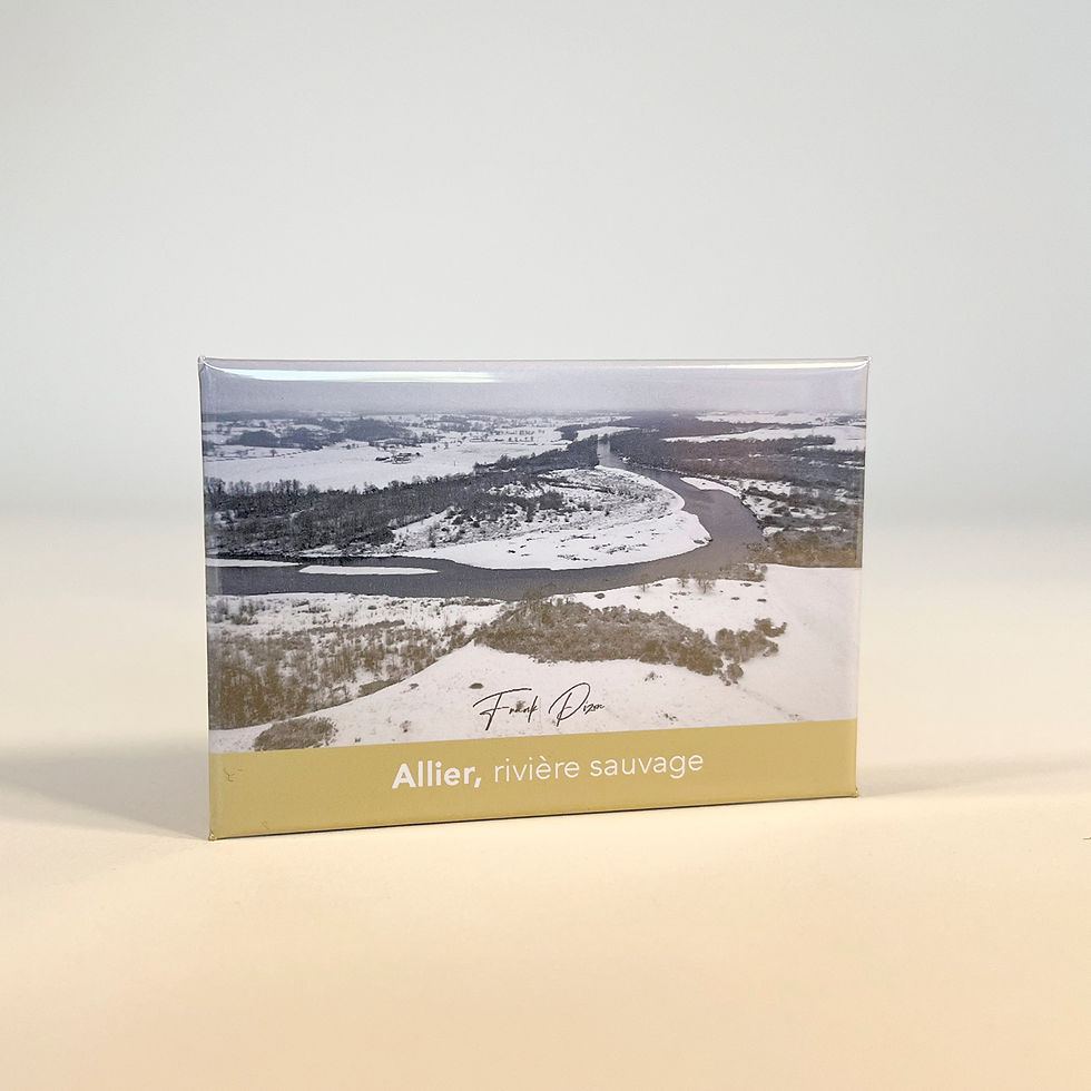 Magnet "Allier, Rivière sauvage" - Méandre en hiver sous la neige