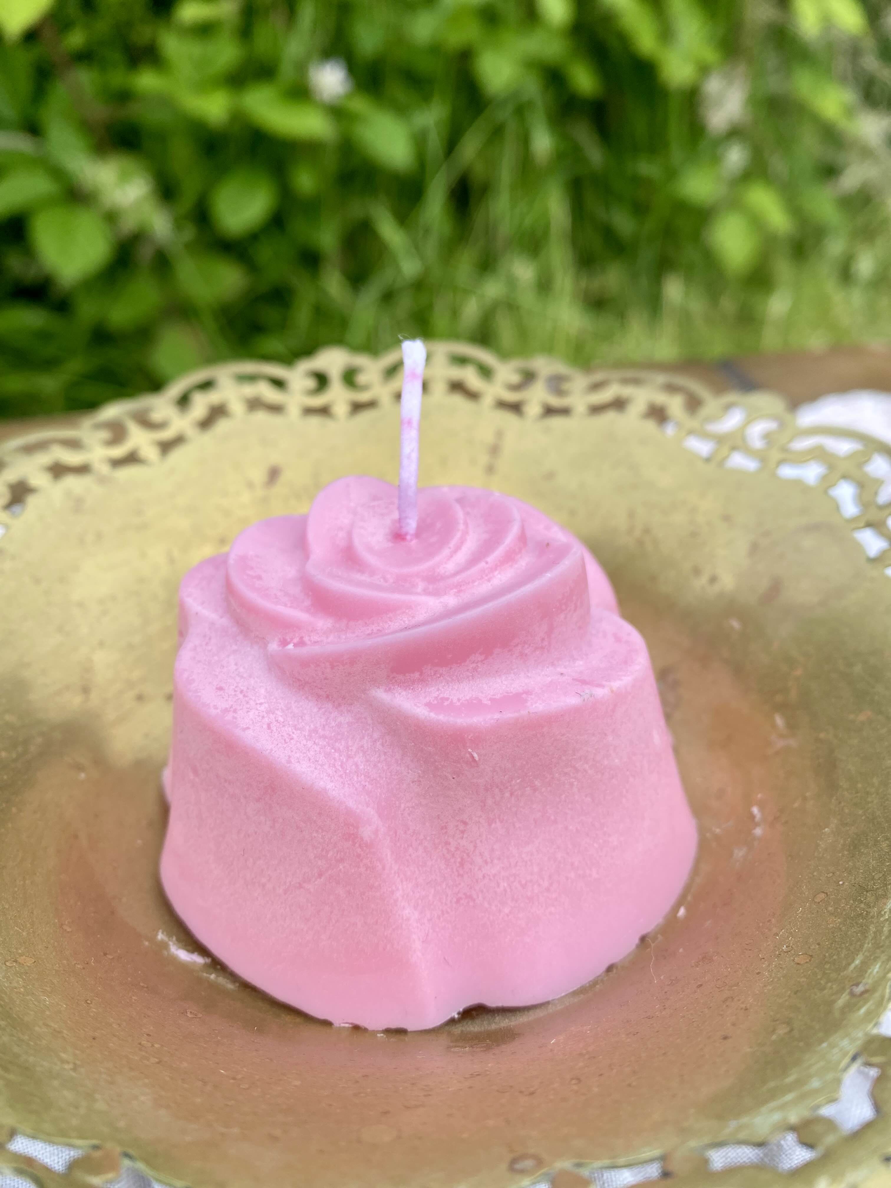 Freestanding Rose - Floral rose candle, handmade, body safe, wax play