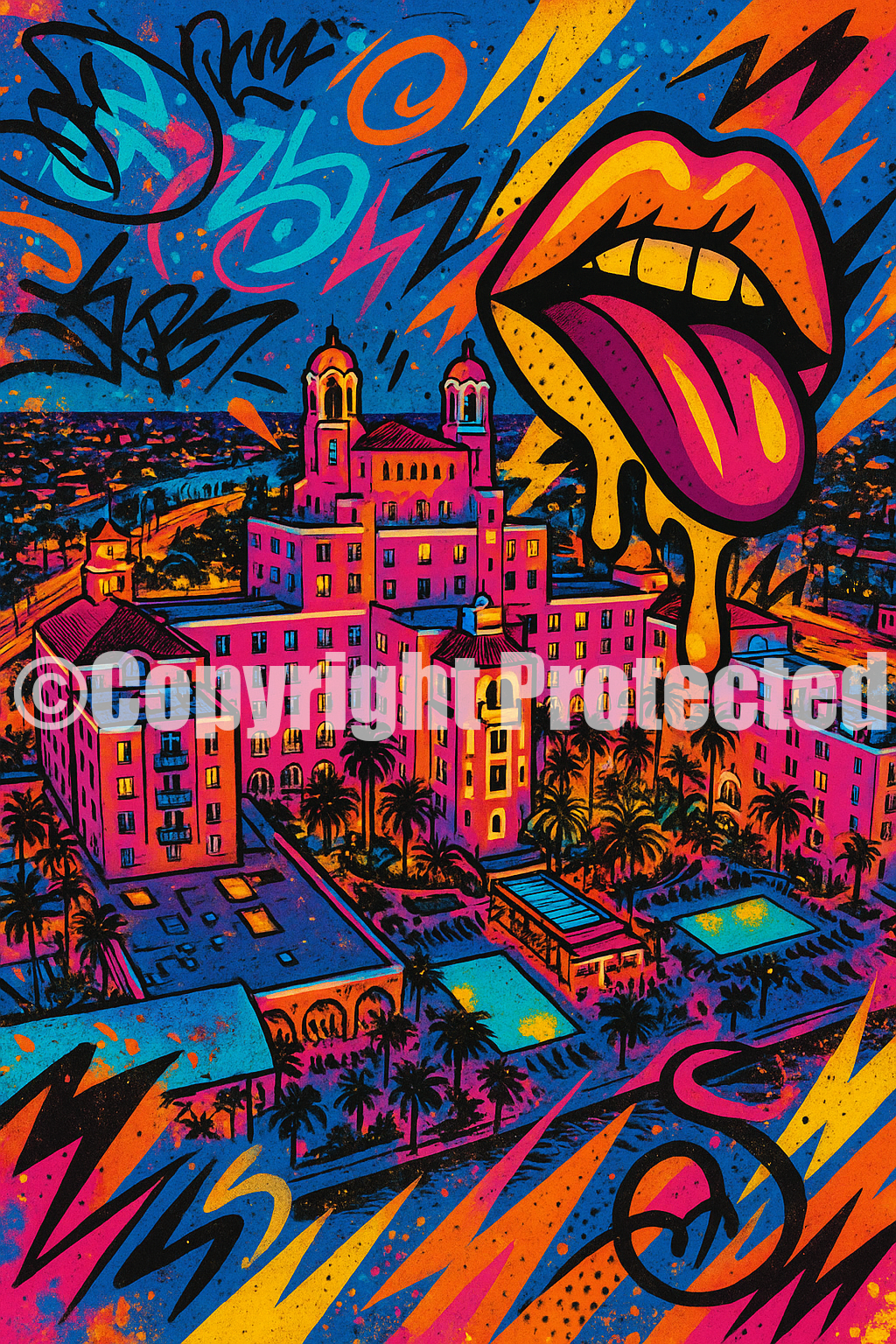 “The Pink Palace – Graffiti Pop Art Fusion”