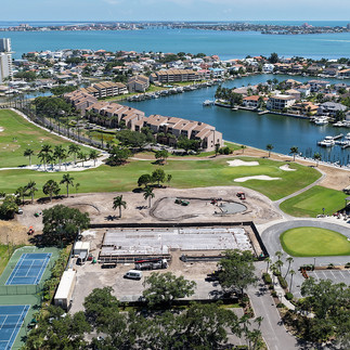 Aerial Drone photo by Aeronautical Productions showing Construction site and Pasadena yacht club