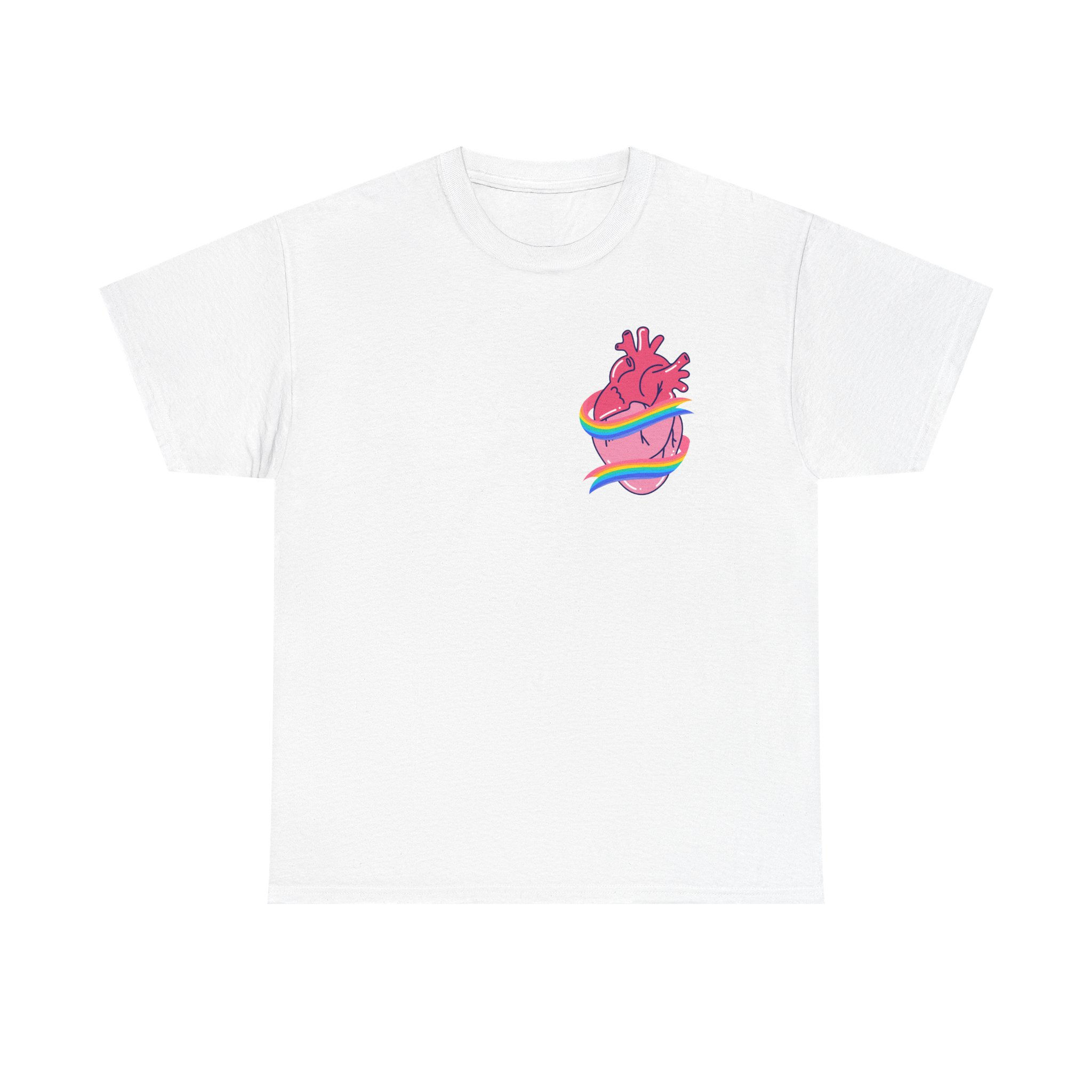 Anatomical Heart Pocket Tee - LGBTQ Pride Unisex Heavy Cotton