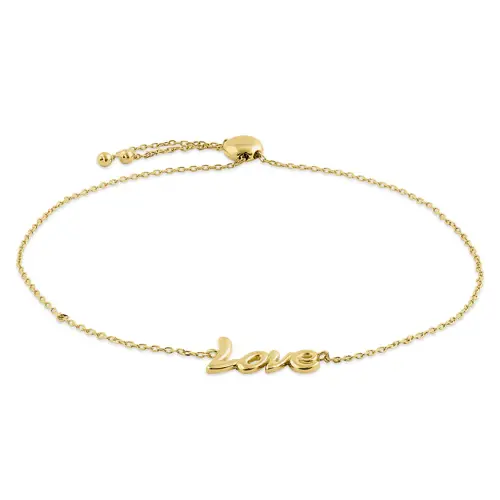Gold Love bracelet 14k yellow gold dainty chain bracelet