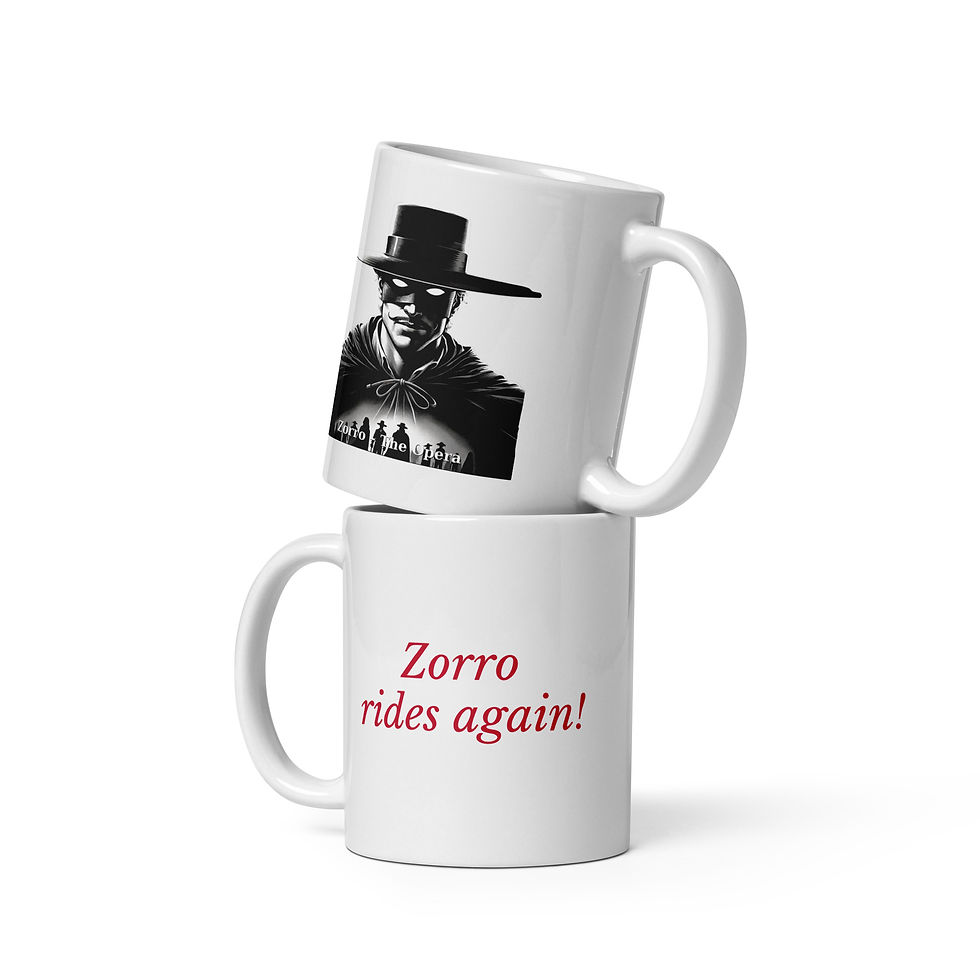 Zorro Opera White Glossy Mug