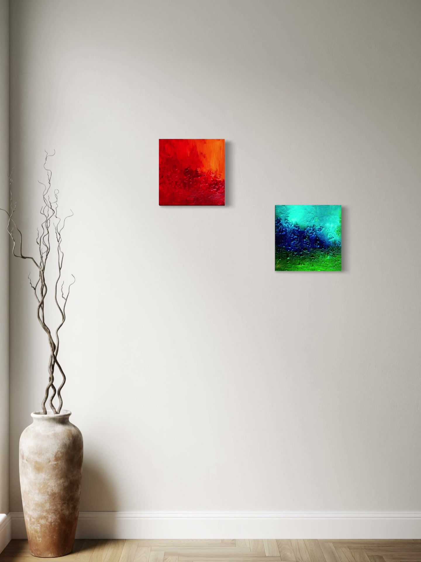 The Embers , size 12” x12” mix media on canvas