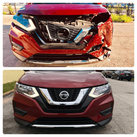 Red Nissan before and after