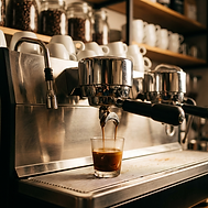 Social group chatting over coffee in a historic cafe setting in Tampa