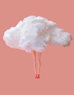 insta-stock-photo-girl-doll-against-pastel-coral-color-background-head-in-the-clouds-conce
