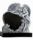 Carved Angel Headstone with heart and roses