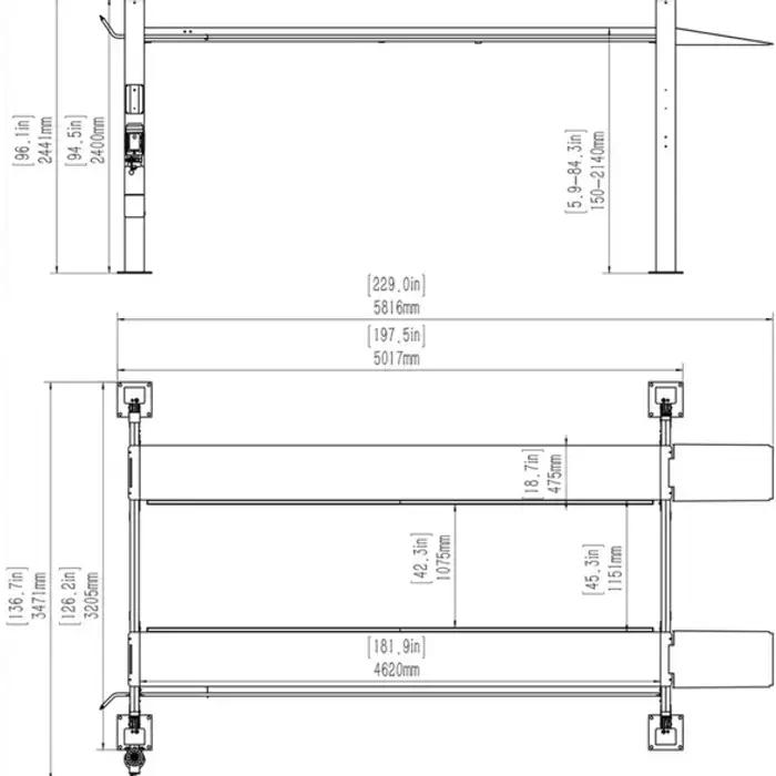 Thumbnail: Katool KT-4H110 11,000lbs 4 Post Lift