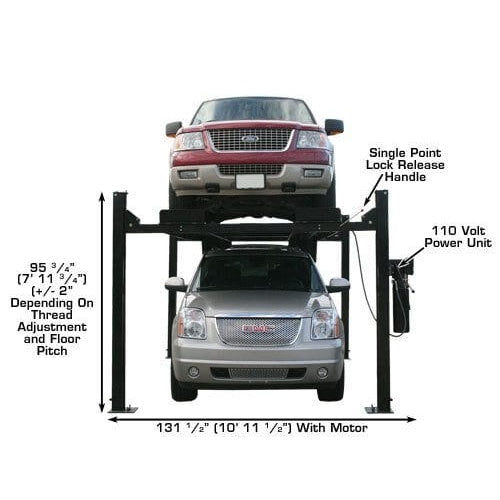 Thumbnail: Atlas PRO9000 4 Post Lift + RJ35 Sliding Jacks Combo