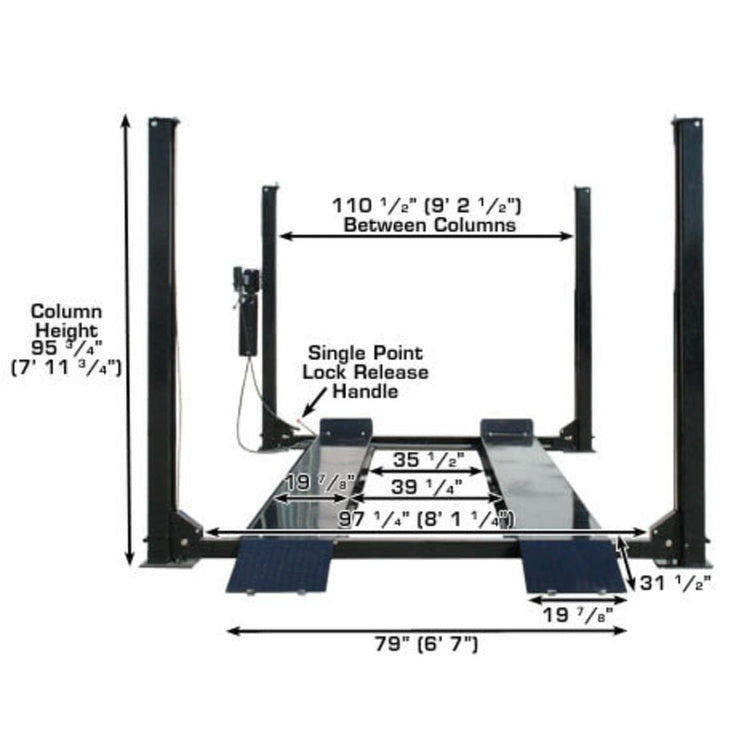 Thumbnail: Atlas Garage PRO9000 9,000 lb 4-Post Lift