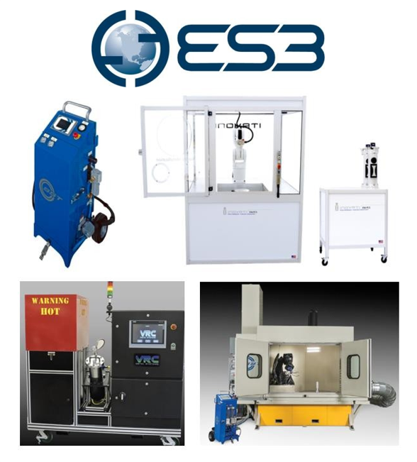 Figure 1. The four cold spray systems under evaluation in ES3’s Phase II.5 & III cold spray SBIR projects.