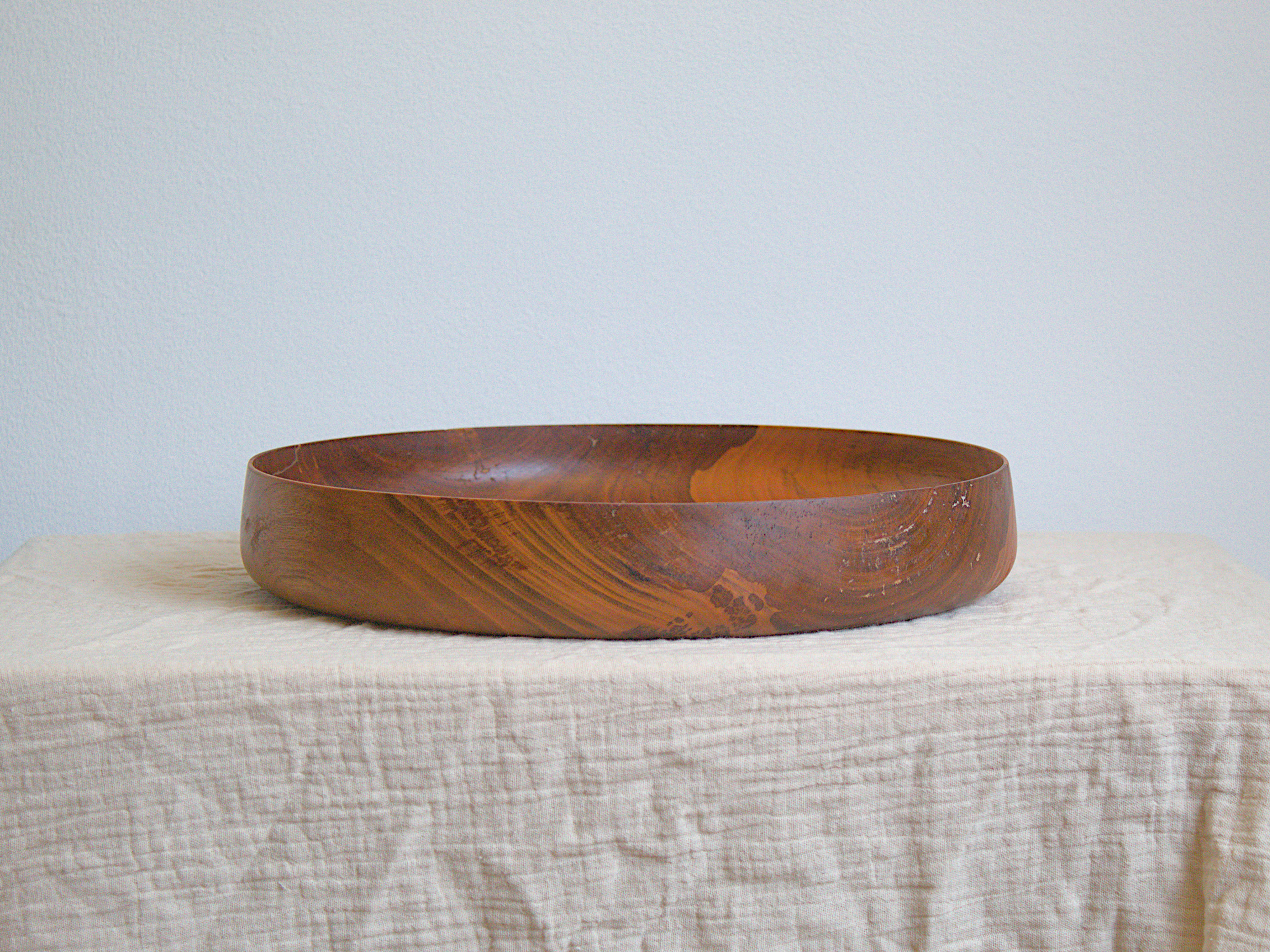 Large Modern Style Cherry Wood Fruit Bowl