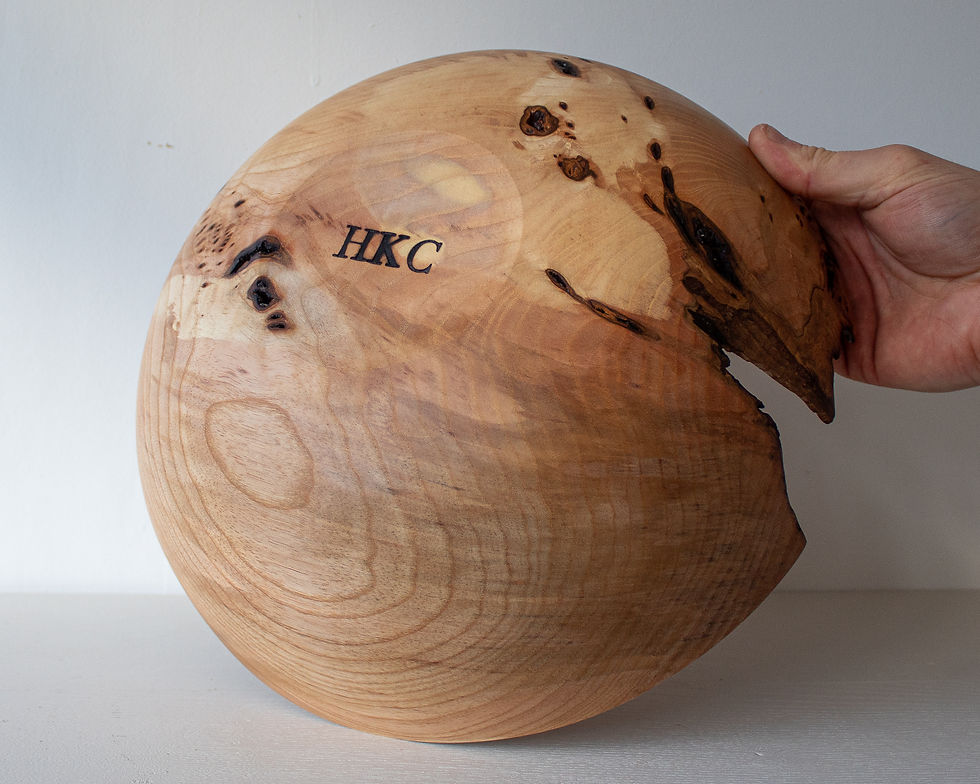 Extra Large Wooden Bowl made from Ash with a Large Natural Void