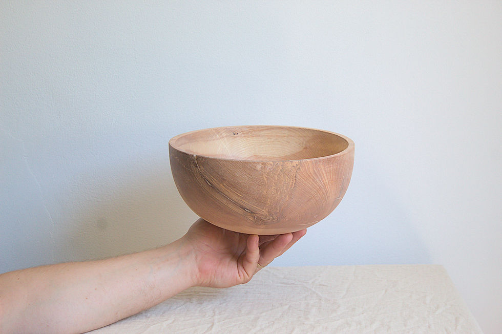 Thumbnail: Large Ash Wooden Fruit Bowl with Bark Inclusion