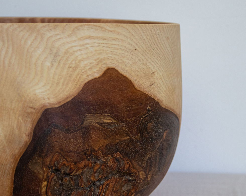 Thumbnail: Large Wooden Bowl with Bark