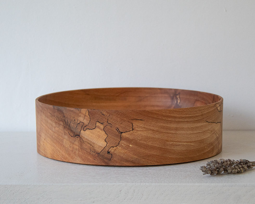 Thumbnail: a wooden bowl with straight modern sides