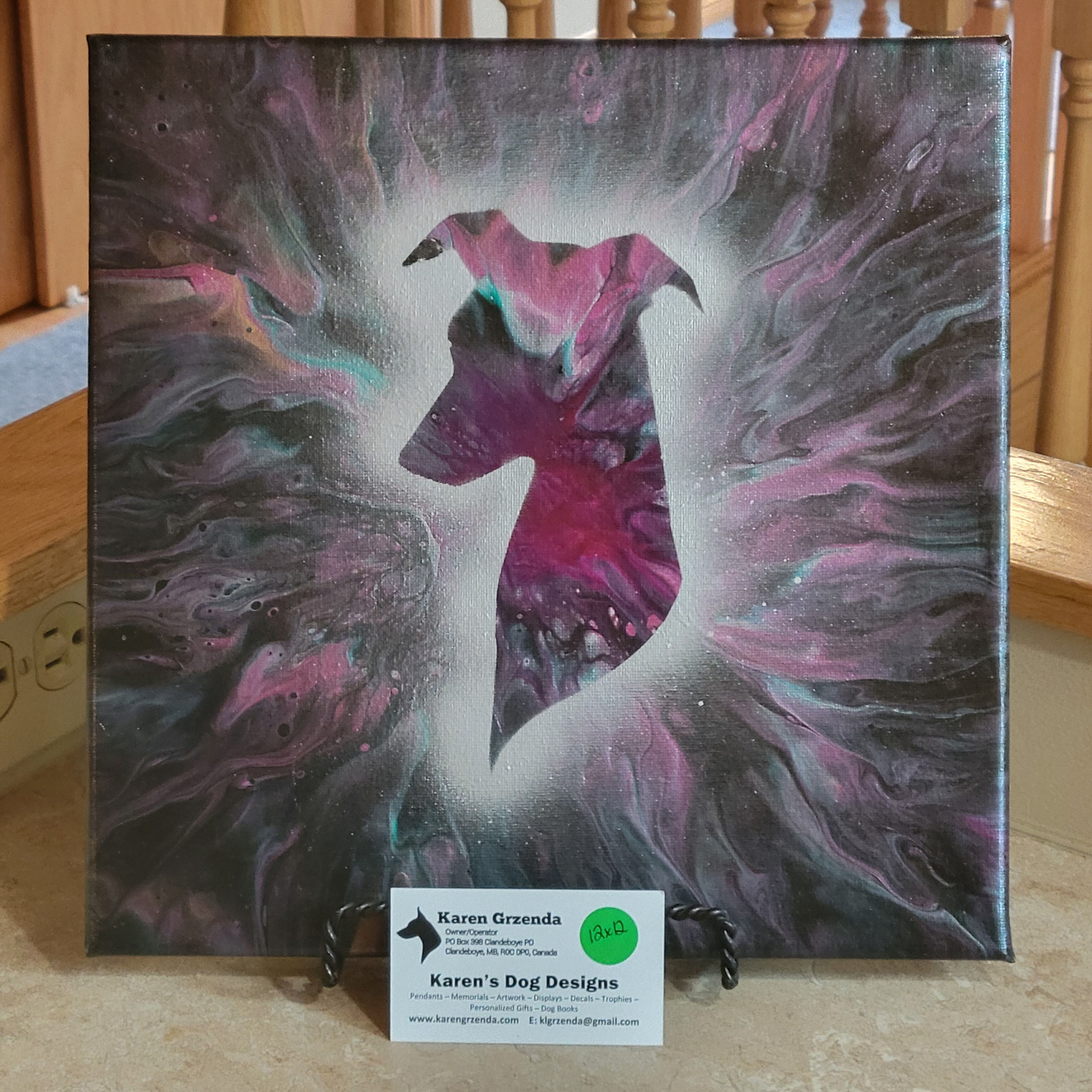 Whippet 12x12 Original Acrylic Painting