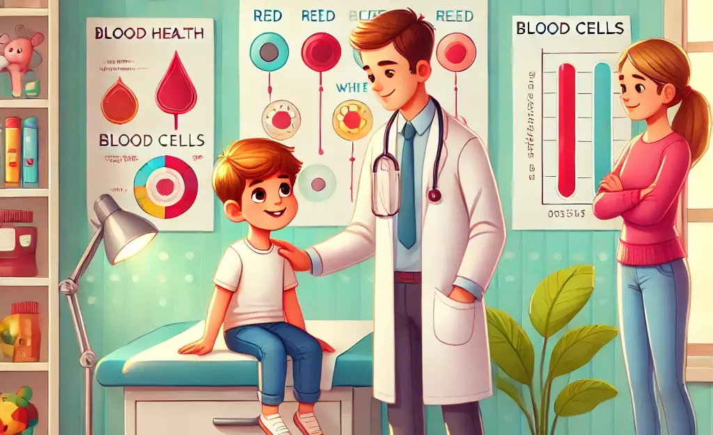DALL·E 2024-11-03 13.40.03 - A vibrant, friendly illustration of a pediatric hematology cl