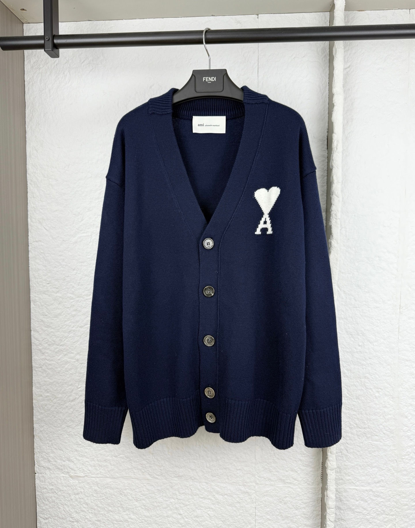 Ami Paris Coeur Cardigan Navy