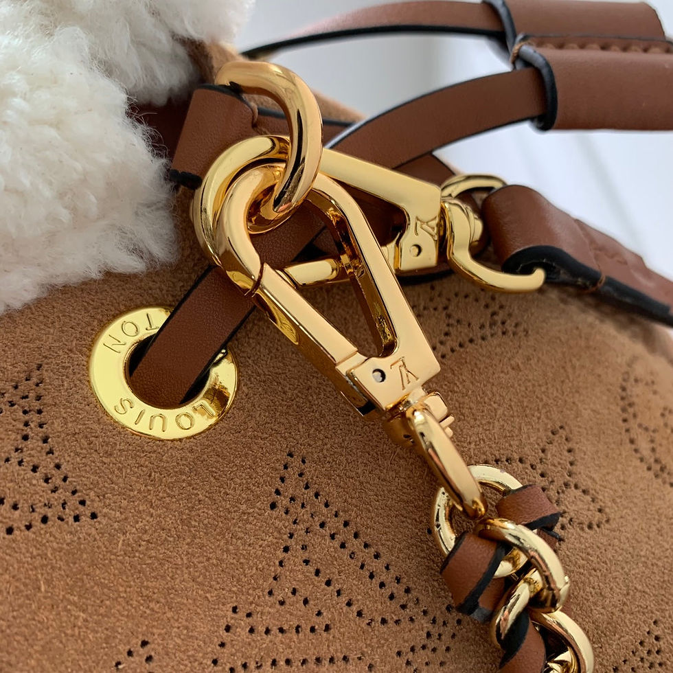 Thumbnail: BELLA 22 IN CINNAMON BROWN MONOGRAM PERFORATED SUEDE AND — Monogram Canvas