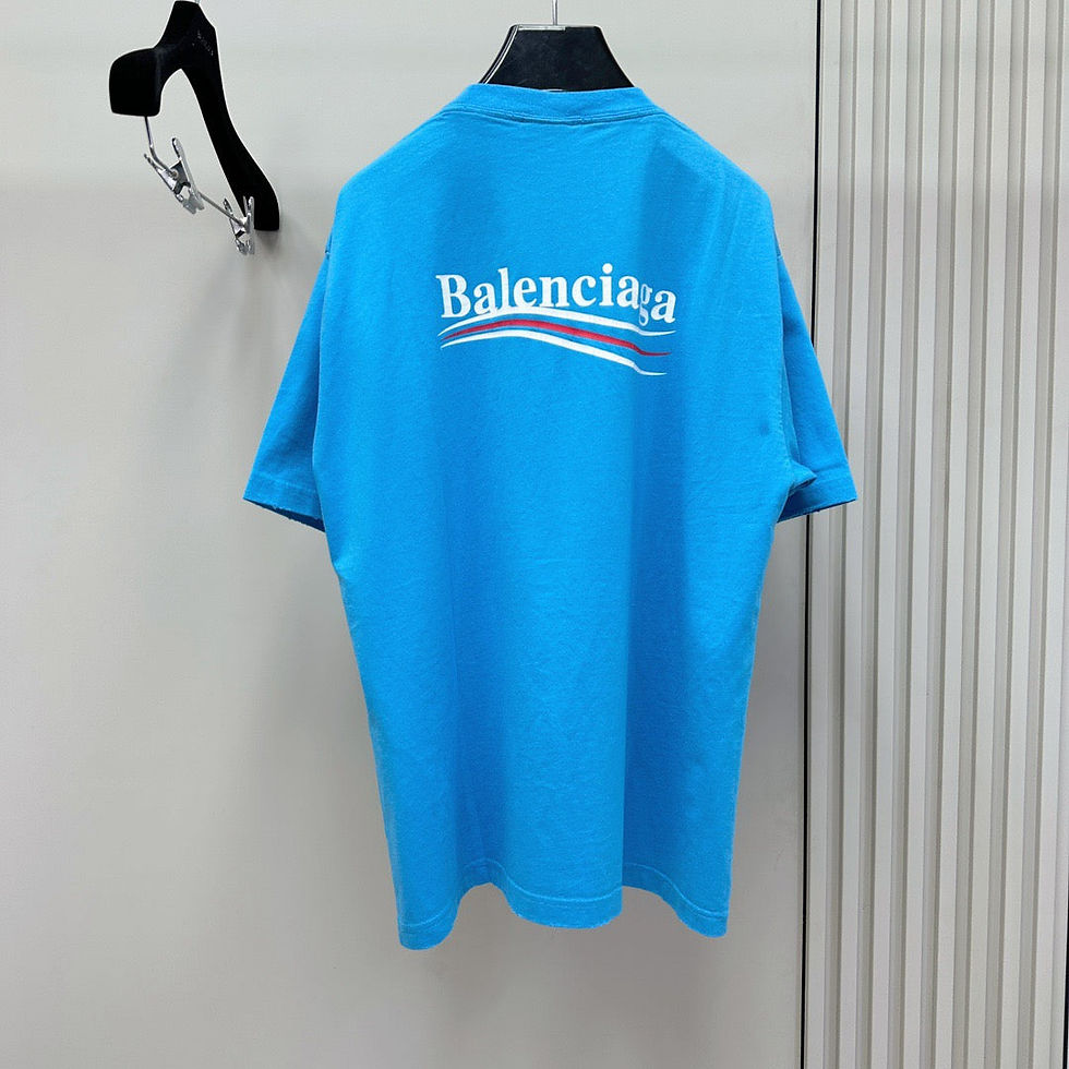 Thumbnail: Balenciaga T-Shirt Bleu Électrique – Campaign Logo