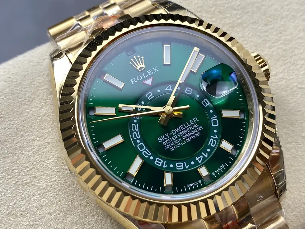 Thumbnail: Superclone Rolex Sky Dweller Green Dial Jubilee