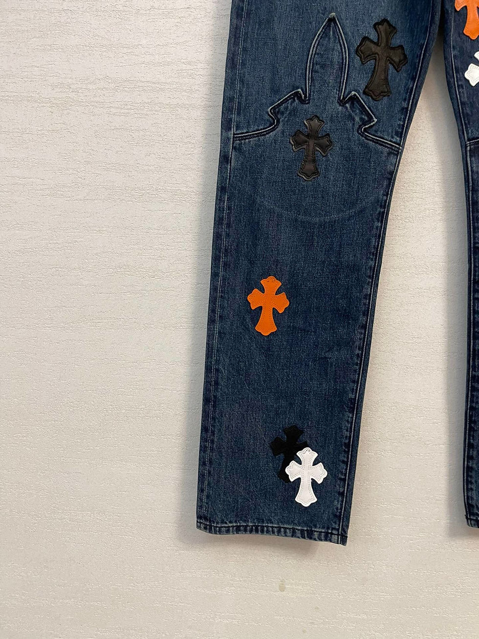Thumbnail: Chrome Hearts Jeans — Cream
