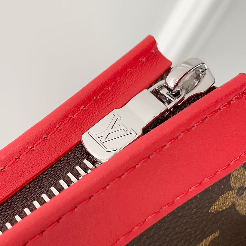 Thumbnail: GASTON WEARABLE WALLET 18 IN BROWN MONOGRAM CANVAS MIX RED — Monogram Canvas