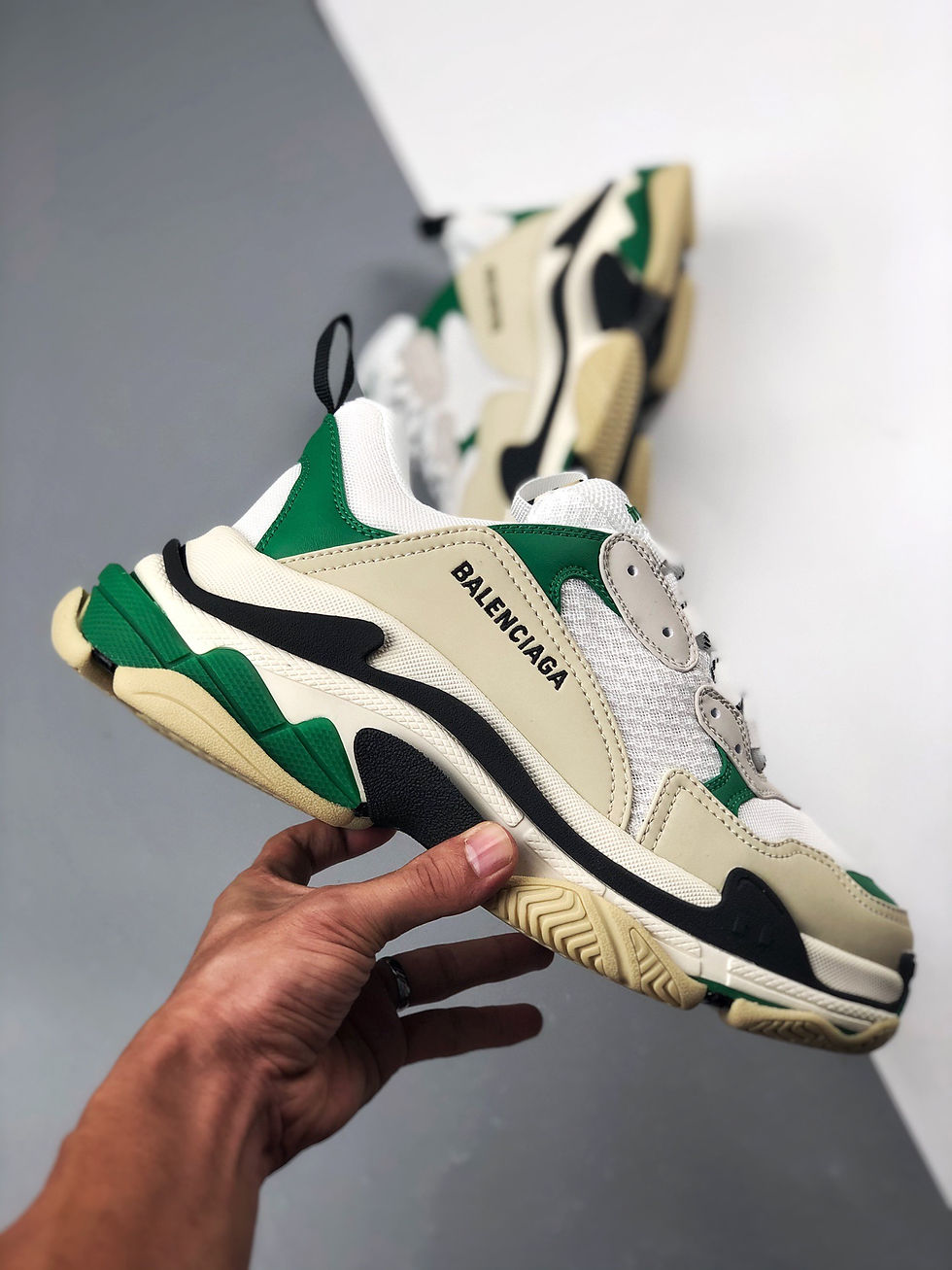 Thumbnail: BAL Triple S Beige and Green