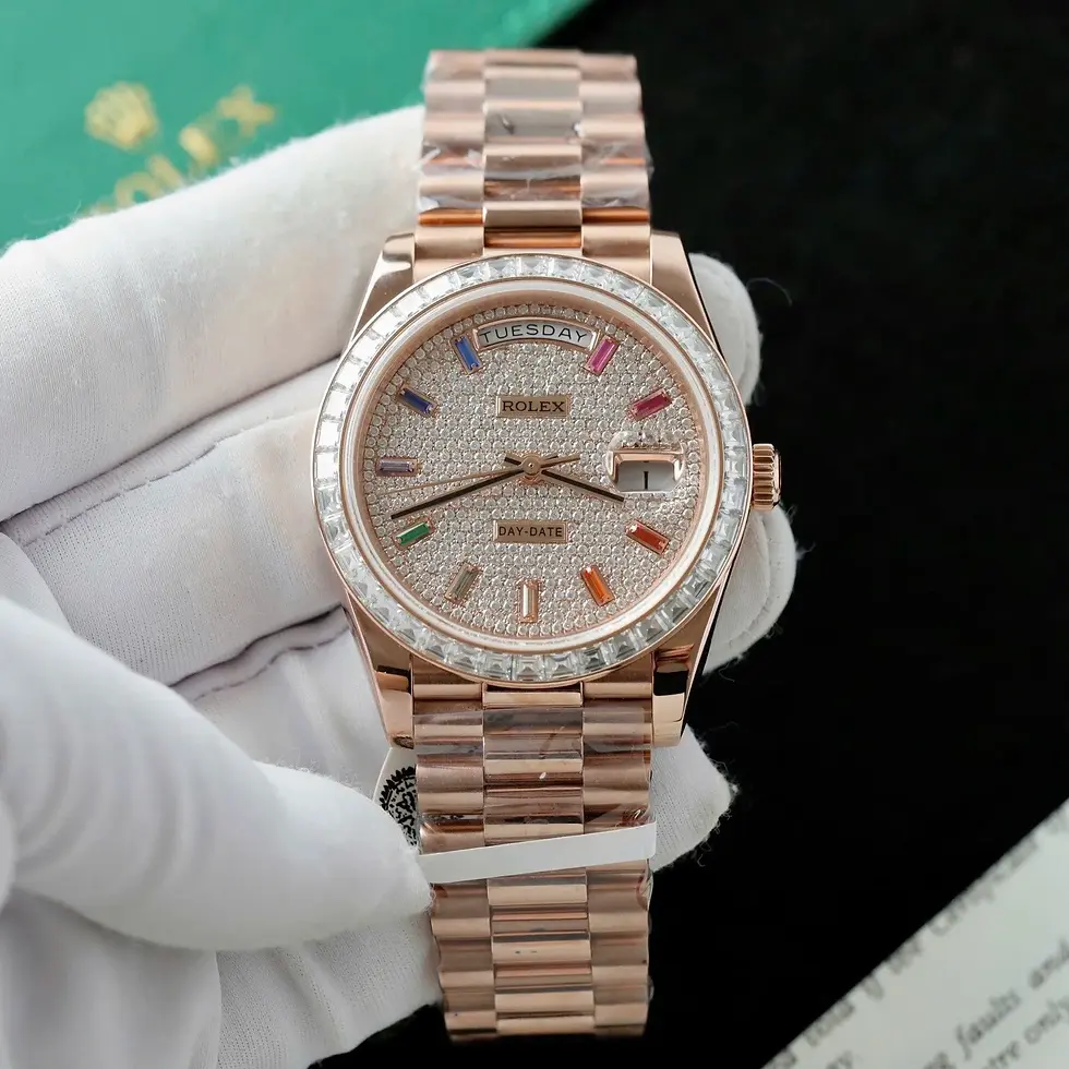 Thumbnail: Superclone Rolex Day Date Diamond Paved Dial 0042 36 Mm