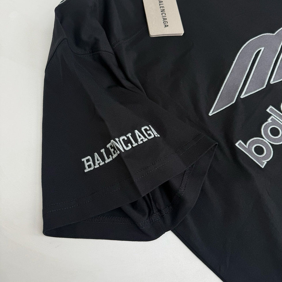 Thumbnail: Balenciaga T-Shirt Sport Noir – Logo Gris