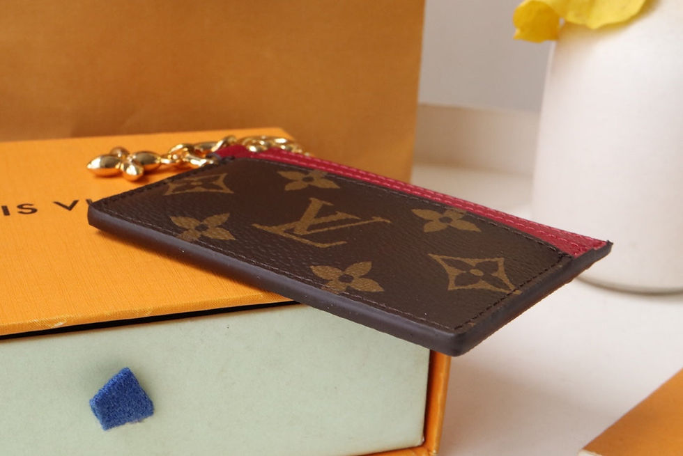 Thumbnail: Louis Vuitton CHARM CARD HOLDER BROWN BURGUNDY MONOGRAM CANVAS