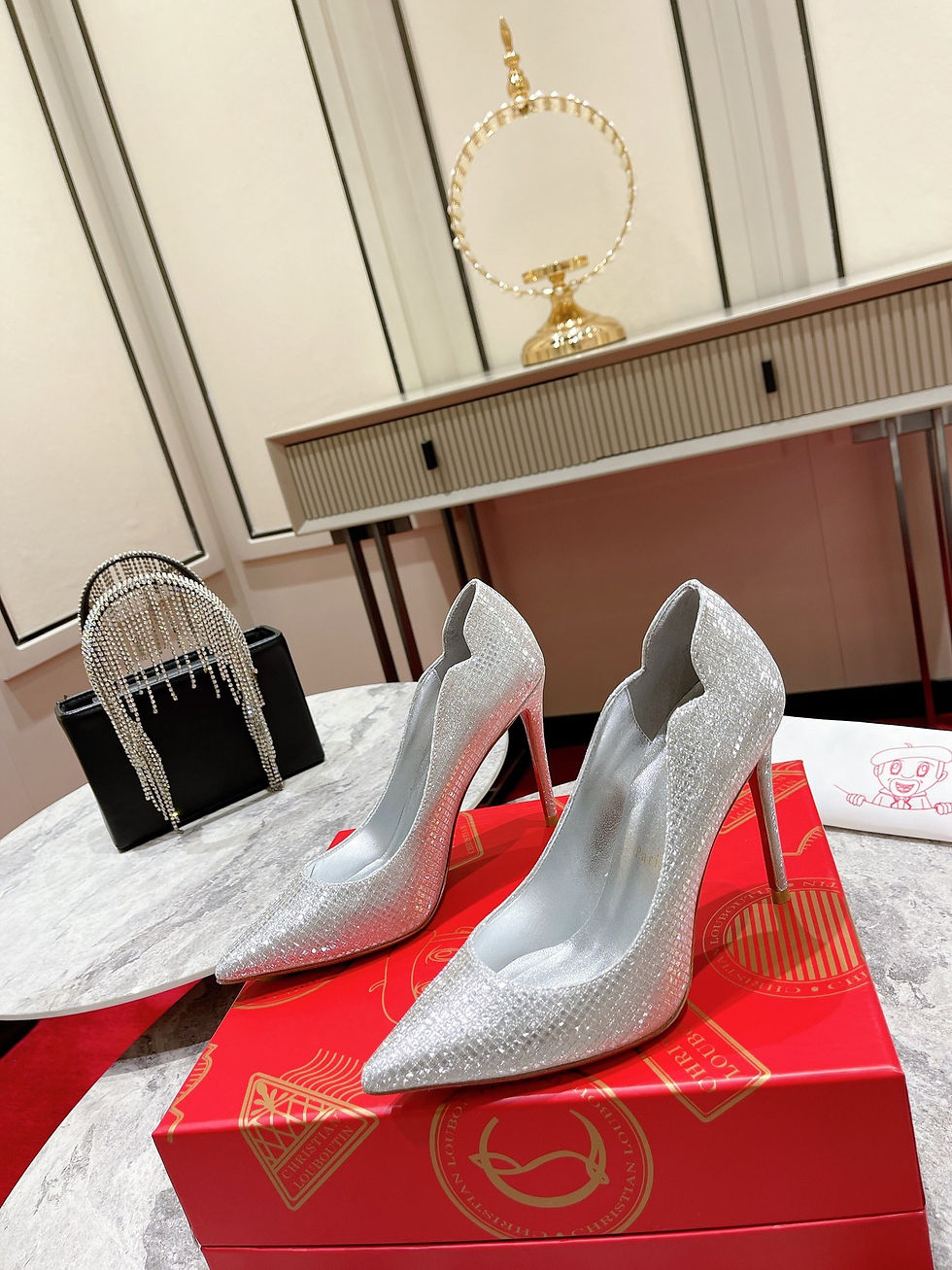 Thumbnail: Christian Louboutin Women Heel — Silver
