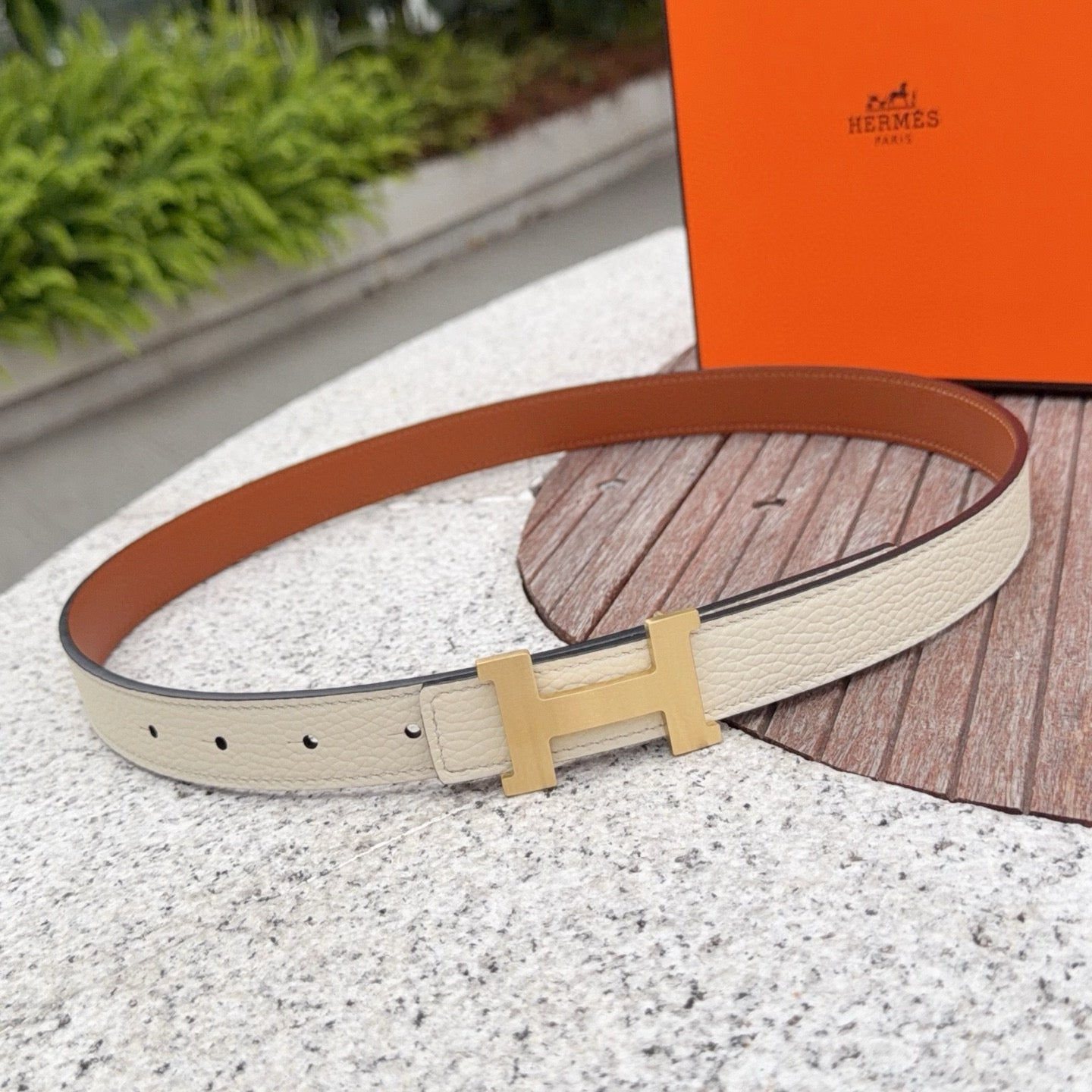 Hermès Hermes Belt Off-White