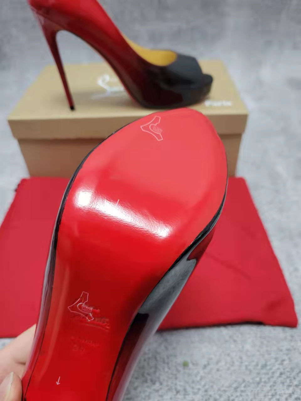 Thumbnail: Christian Louboutin Women Heel 12cm — Patent Black