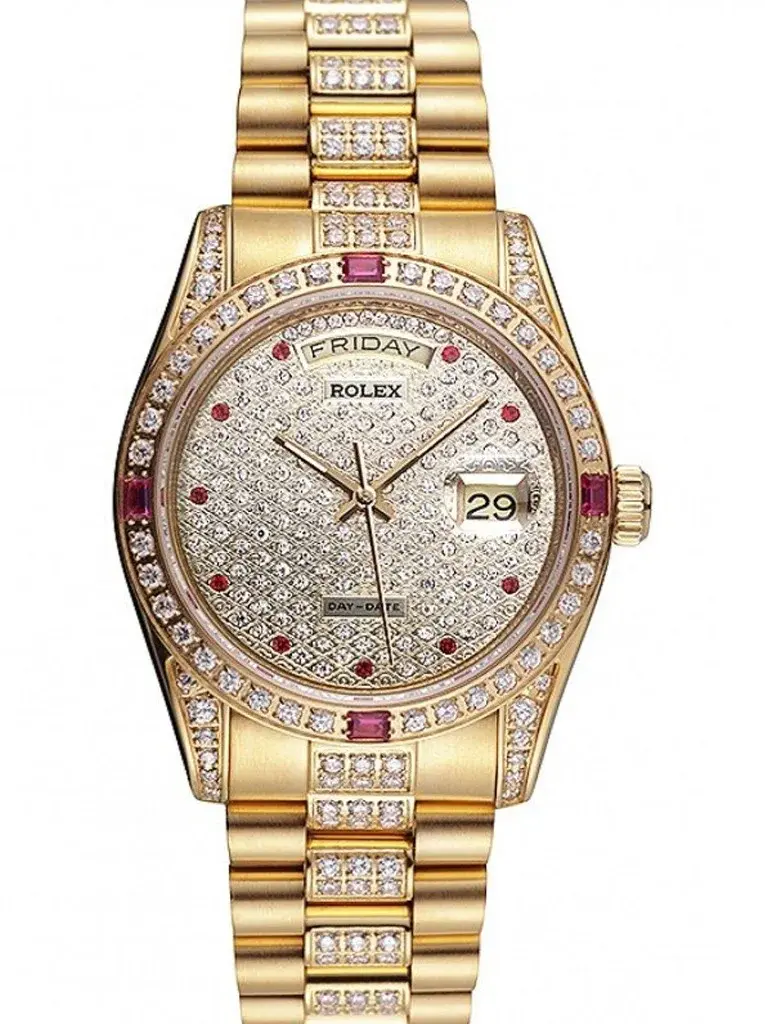 Swiss Rolex Day Date 37Mm Diamond Dial