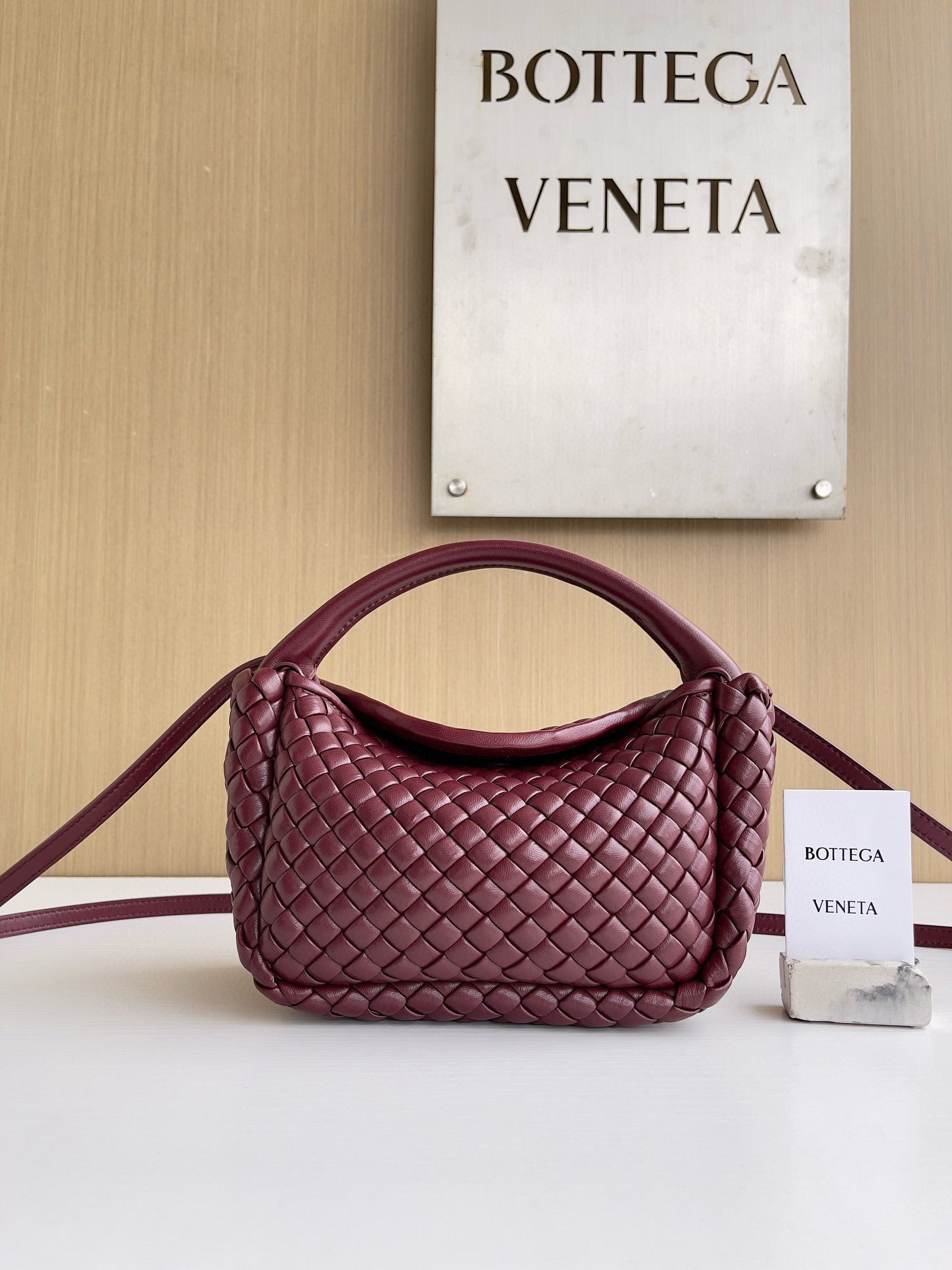 Bottega Veneta Burgundy Cobble Top Handle Bag
