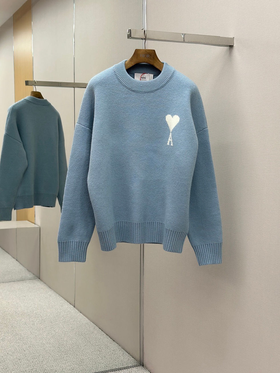 Thumbnail: Ami Paris de Coeur Crewneck Sweater Light Blue