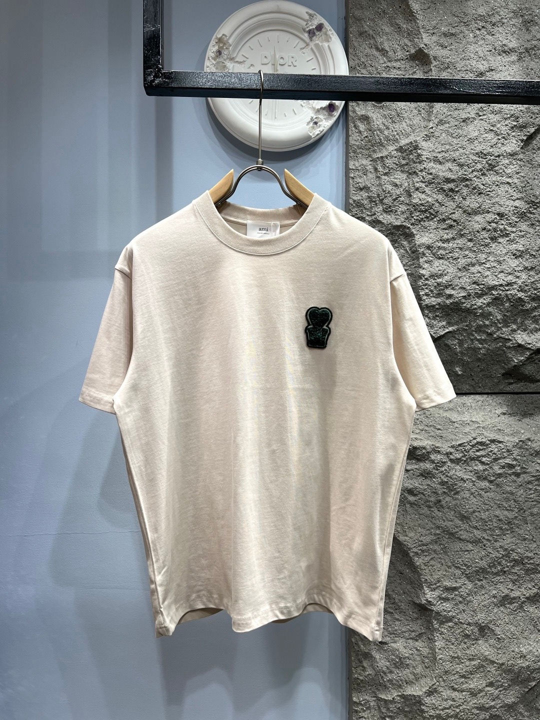 Ami Paris Sleeve Sweatshirt with Ami de Coeur Badge in Beige