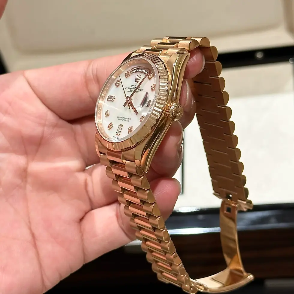 Thumbnail: Superclone Rolex Day Date White Mother Of Pearl Diamond Dial 0029 36 Mm