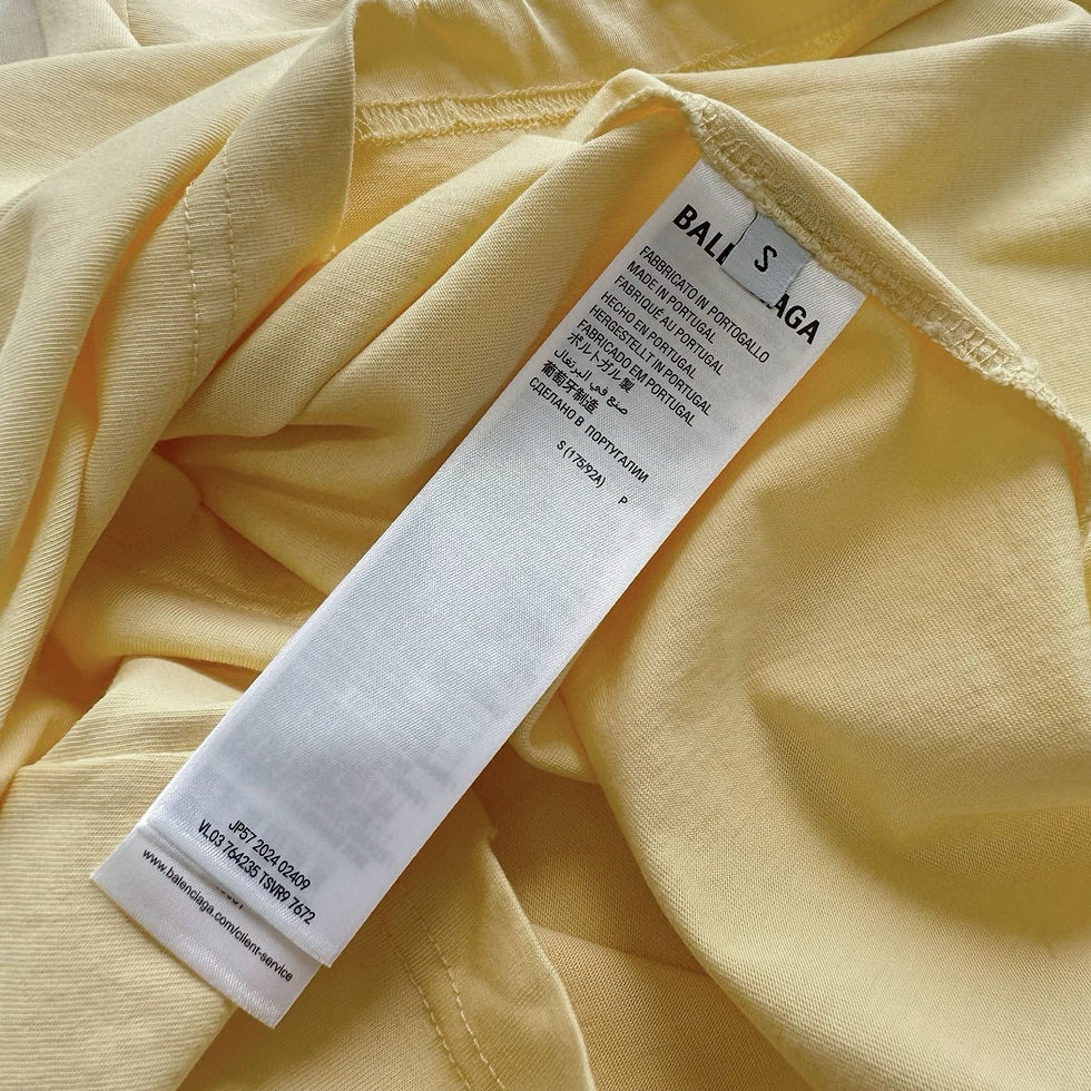 Thumbnail: Balenciaga T-Shirt Jaune Pâle – Logo Dos Grand Format