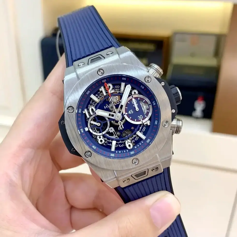 Thumbnail: Hublot Big Bang Men Automatic Blue Rubber 411 Nx 5179
