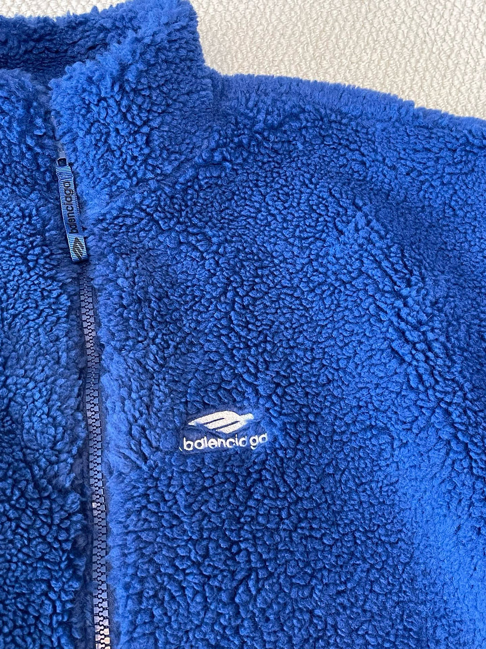Thumbnail: Balenciaga Athletic M-Logo Sherpa Fleece Jacket - Blue