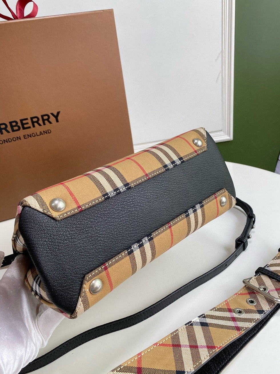Thumbnail: Balenciaga Banner Vintage Check Baby Tote Bag