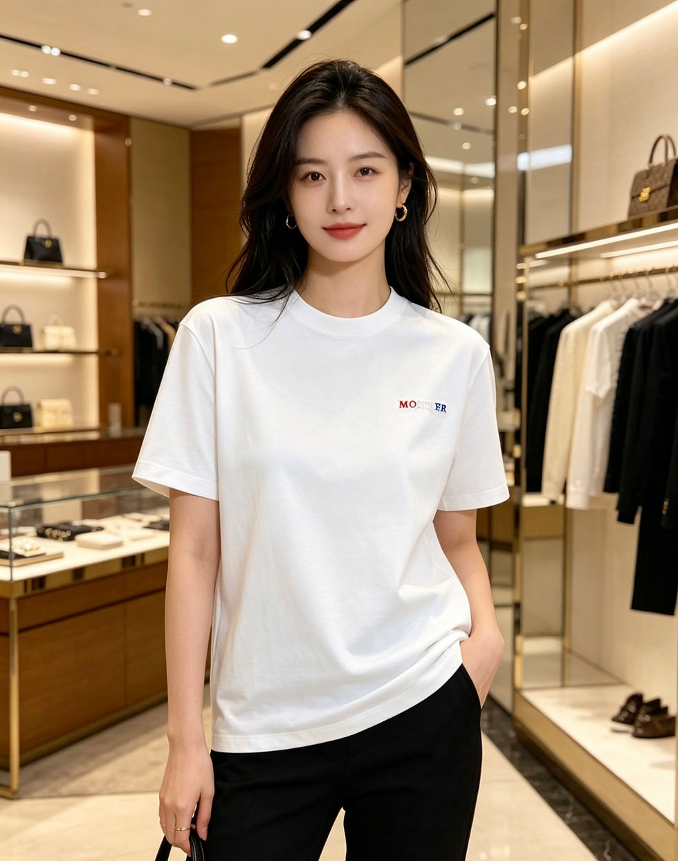 Thumbnail: Moncler Logo T-Shirt — Black