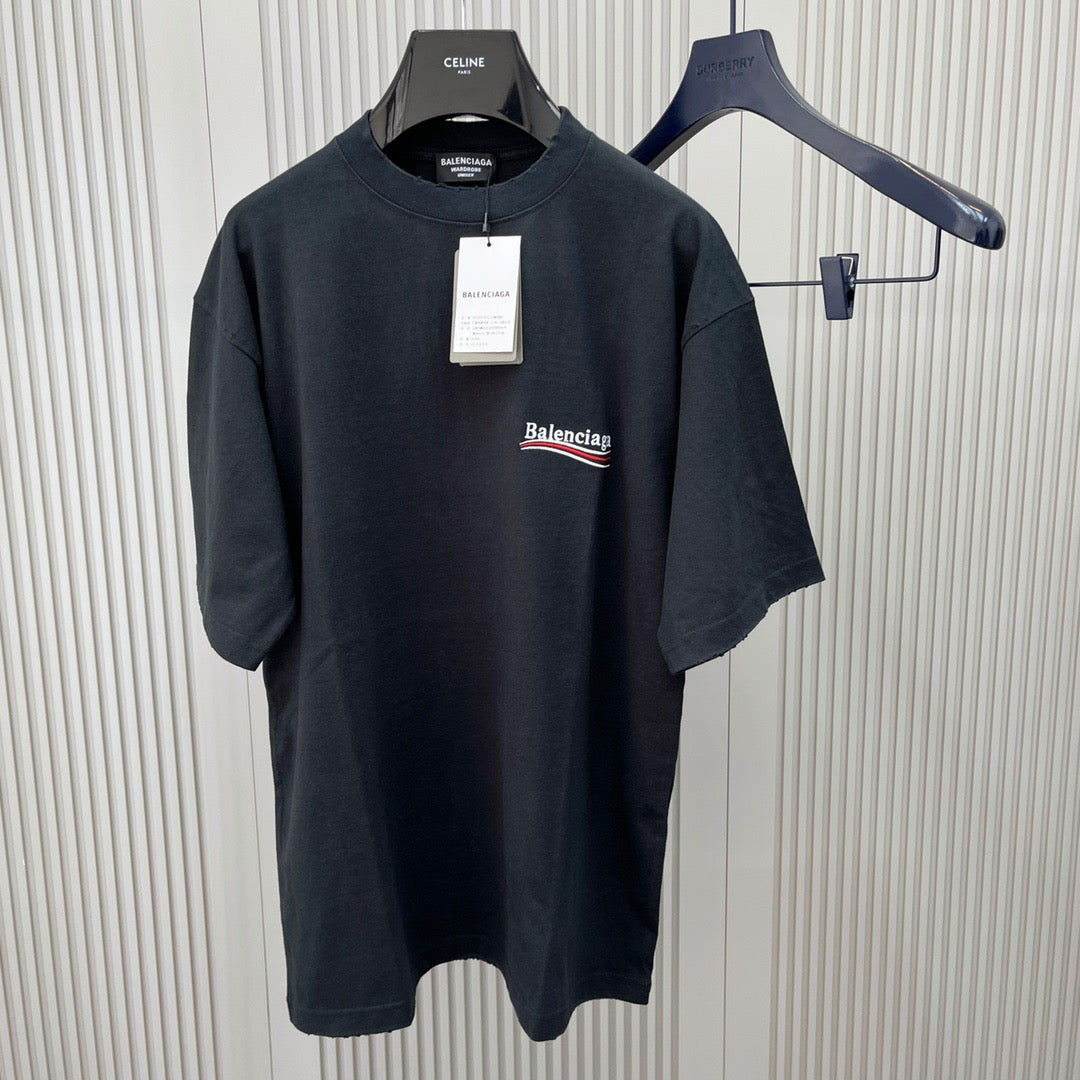 Balenciaga T-Shirt Noir – Campaign Logo Wardrobe